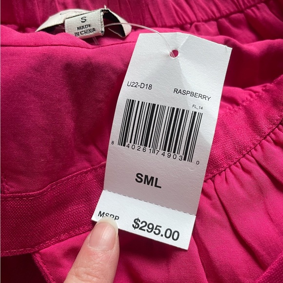 NWT Cami NYC Doris Pink Linen Tiered Babydoll Mini Dress Raspberry Small Fairy - Picture 8 of 12